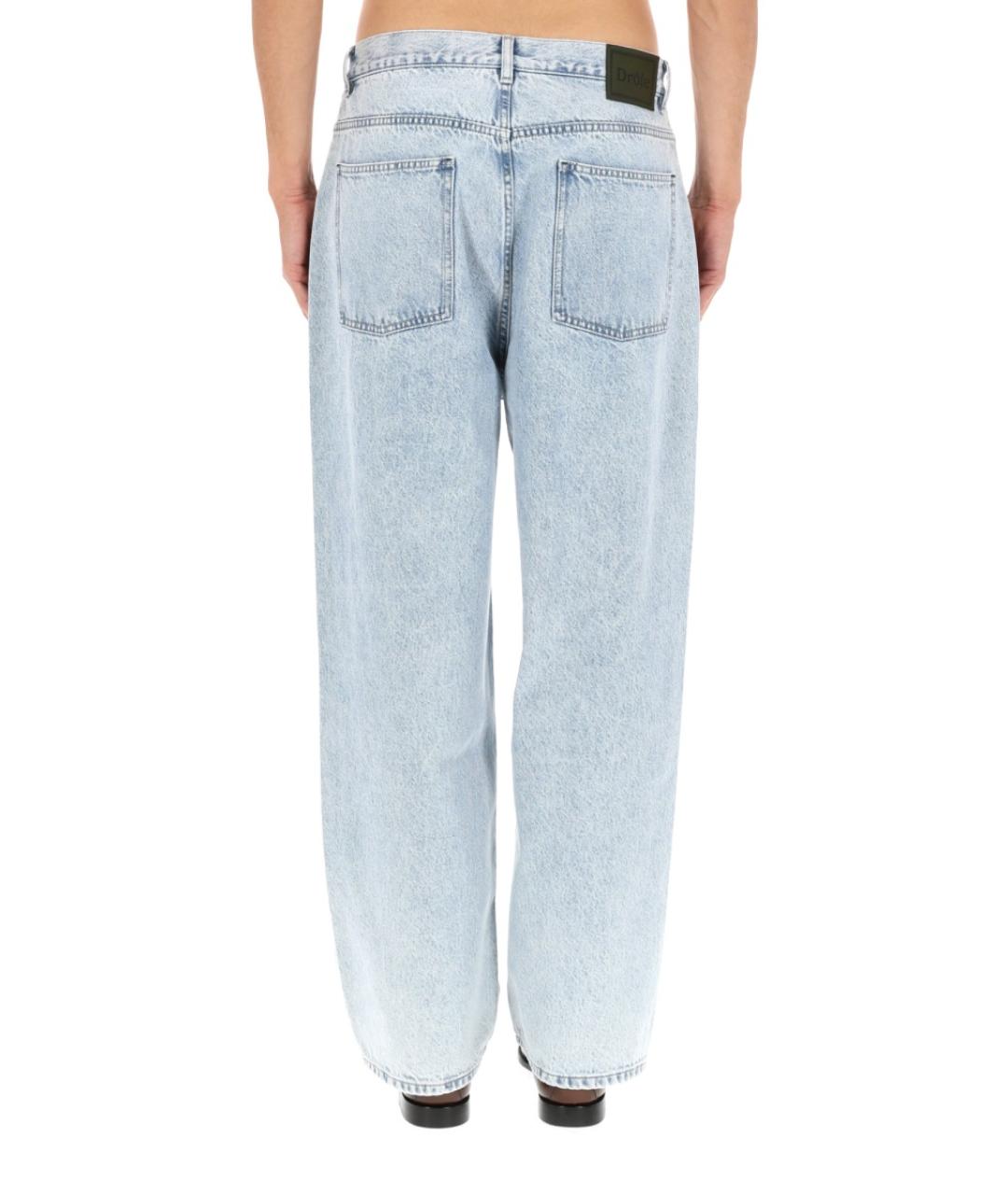 Drole de Monsieur Синие хлопковые прямые джинсы, фото 4