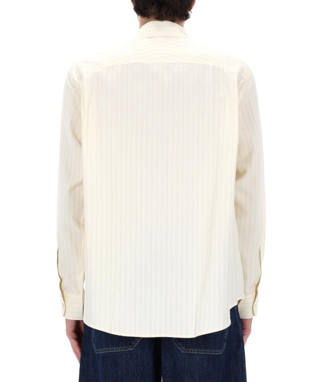 STUDIO NICHOLSON Белая хлопко-шелковая кэжуал рубашка, фото 4