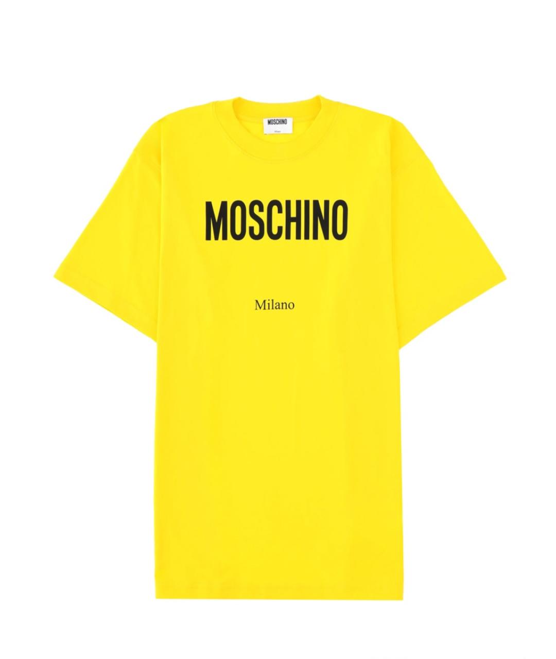 MOSCHINO Желтая хлопковая футболка, фото 1