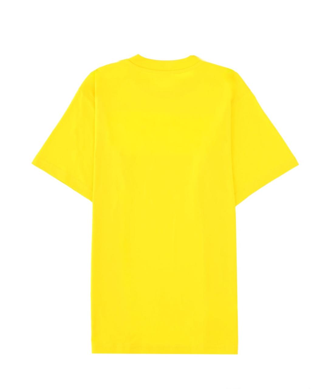 MOSCHINO Желтая хлопковая футболка, фото 2