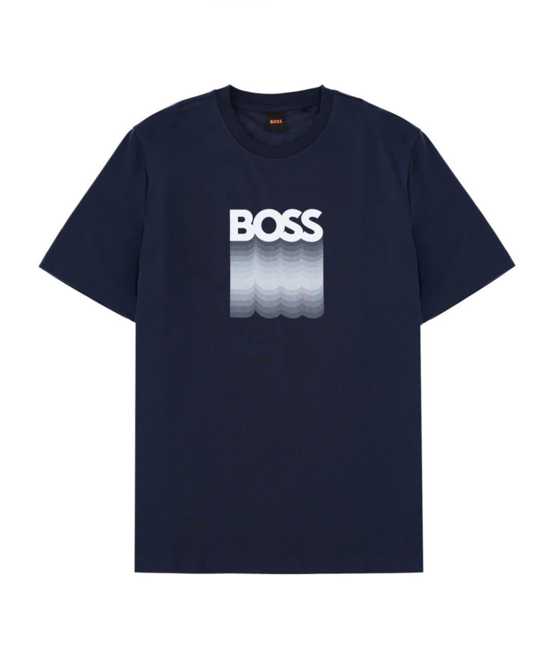 HUGO BOSS Синяя хлопковая футболка, фото 1