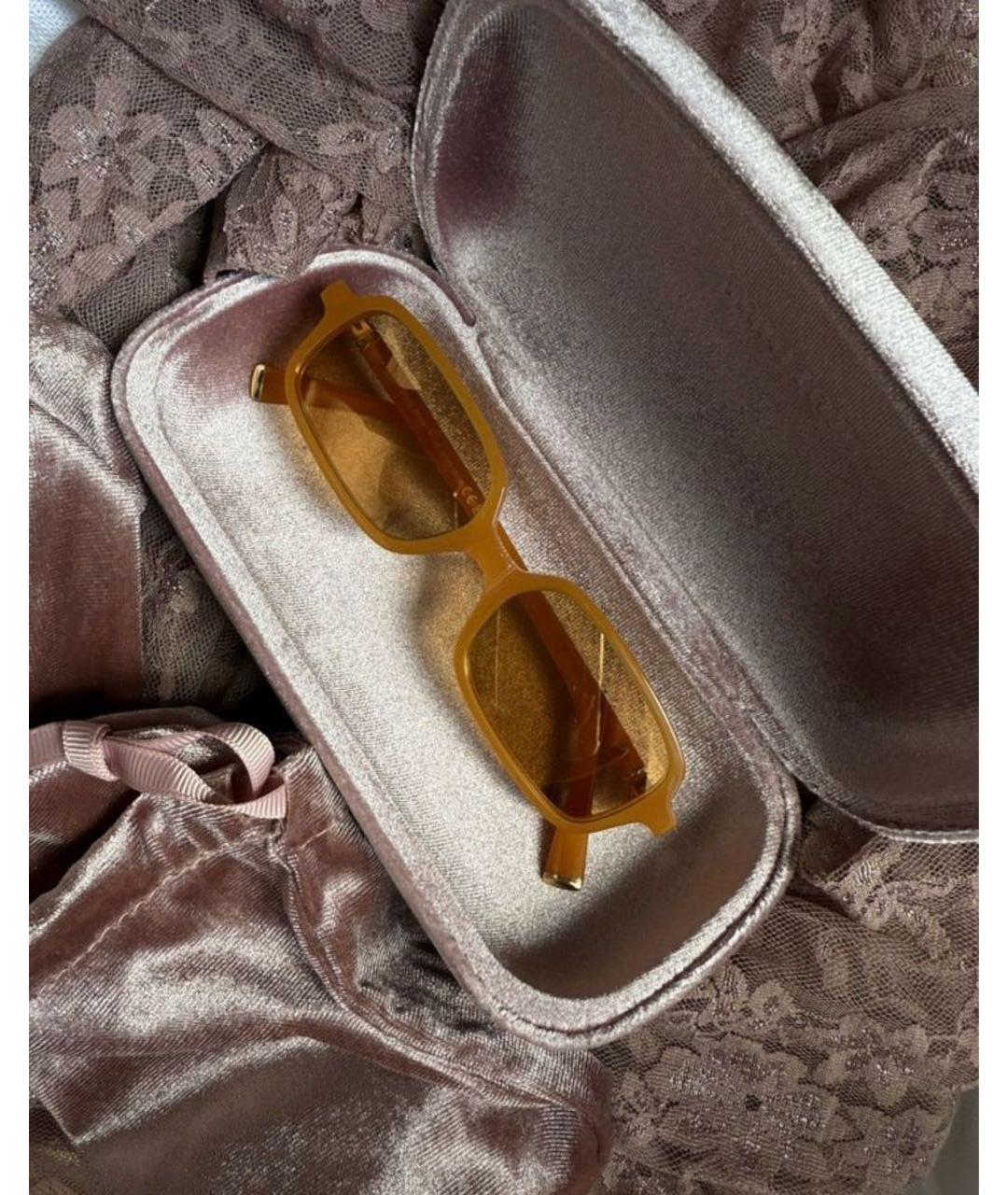 MIU MIU Оранжевое пластиковые солнцезащитные очки, фото 2