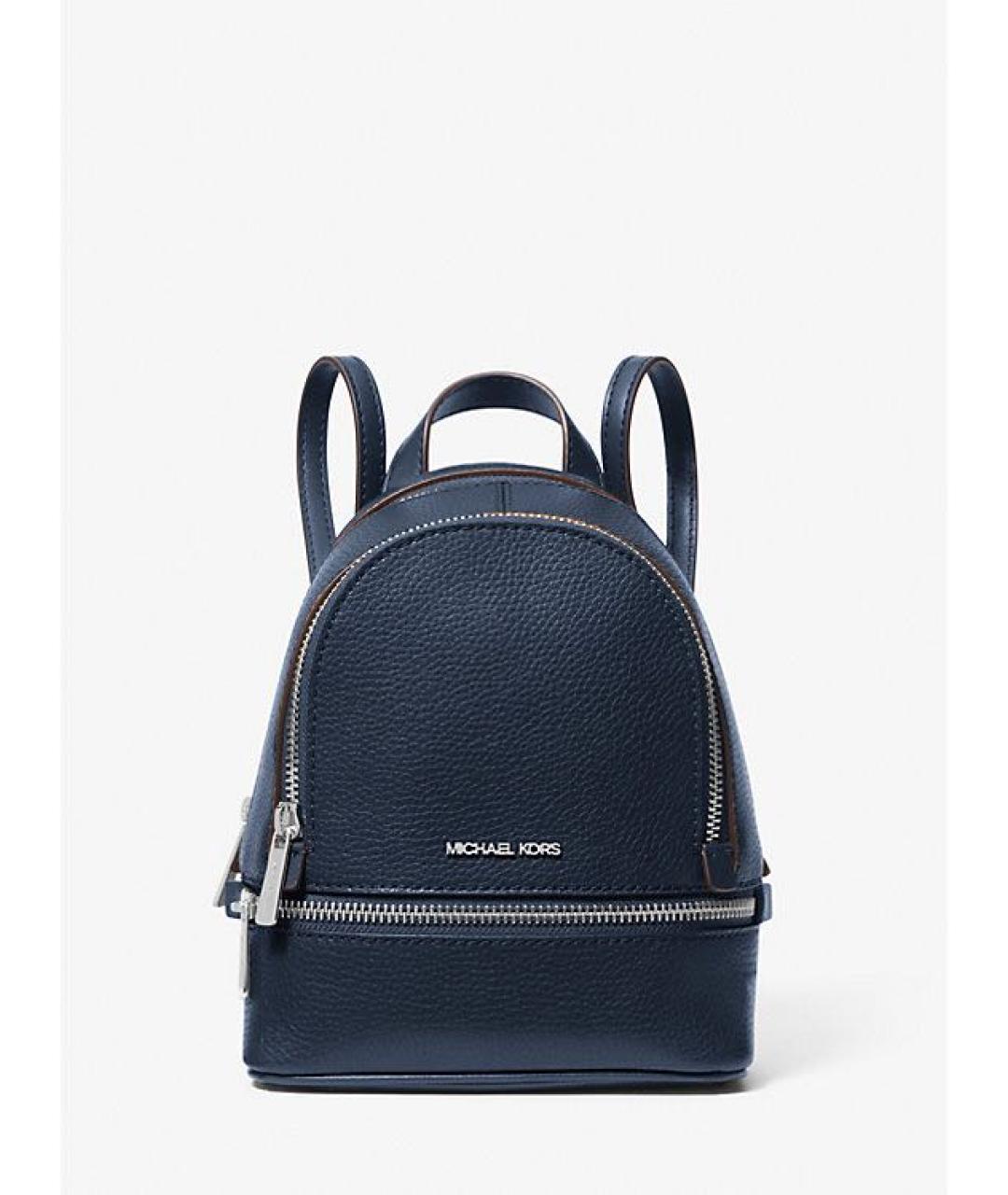 MICHAEL KORS Темно-синий кожаный рюкзак, фото 6