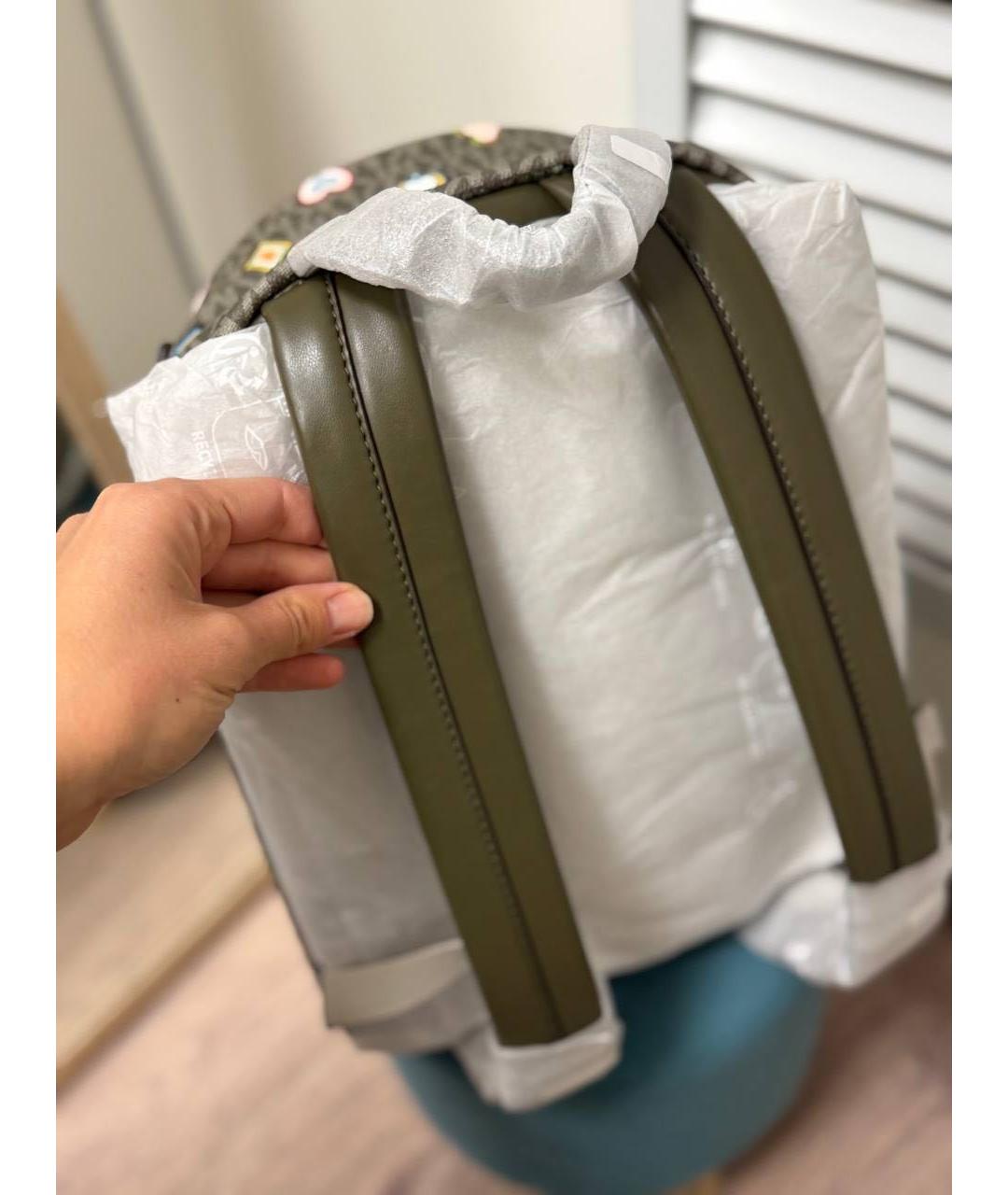 MICHAEL KORS Хаки кожаный рюкзак, фото 3