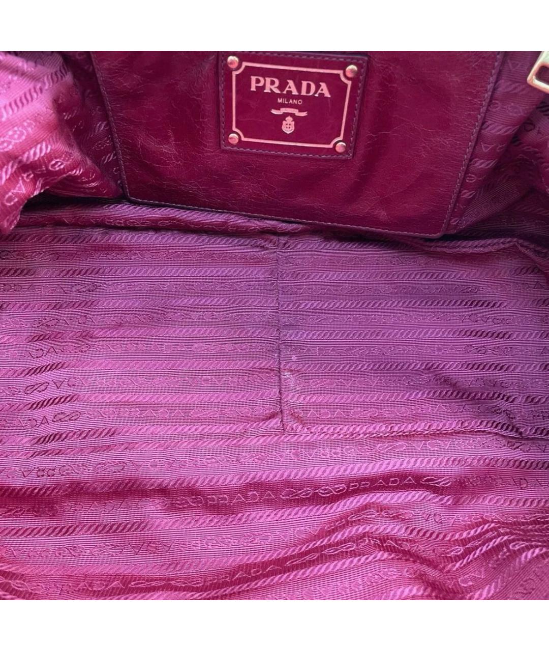 PRADA Красная кожаная сумка с короткими ручками, фото 4