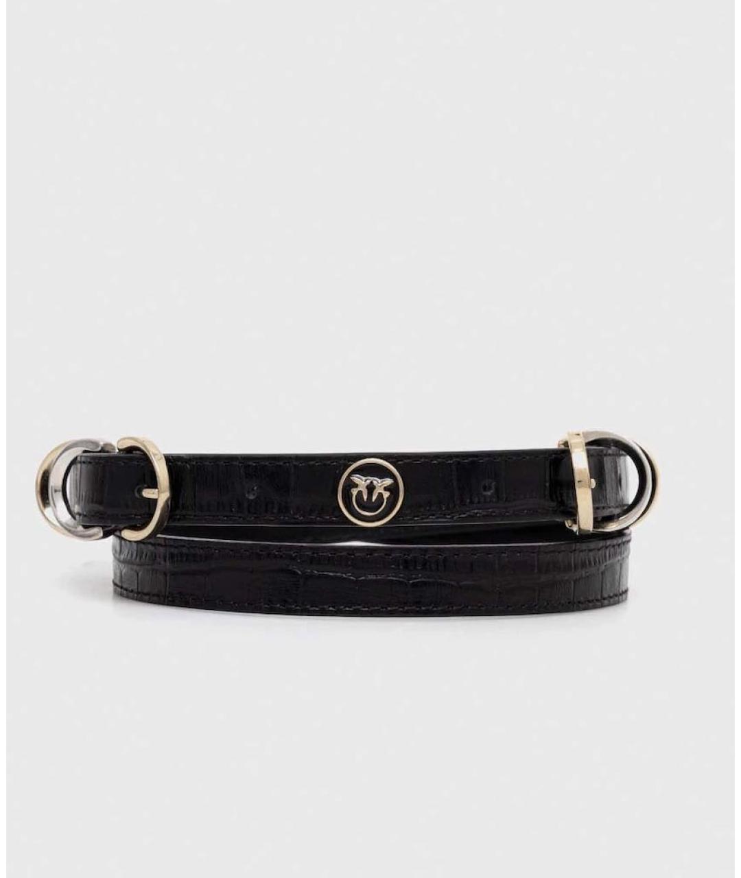 PINKO Черный кожаный ремень, фото 5