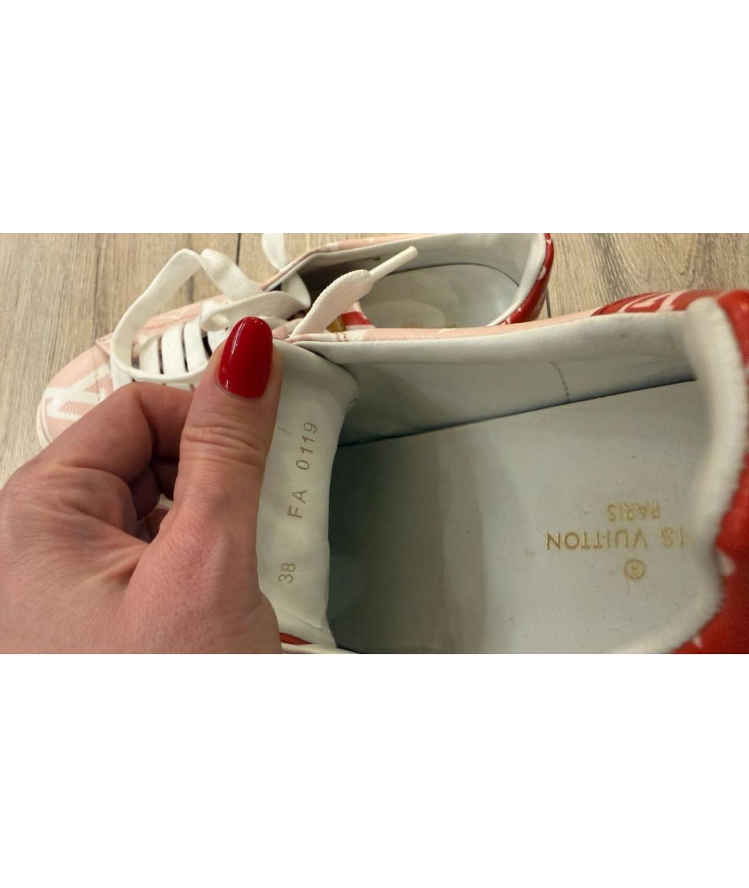 LOUIS VUITTON Розовые кожаные кеды, фото 8