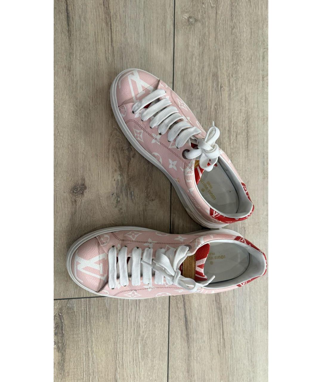 LOUIS VUITTON Розовые кожаные кеды, фото 7