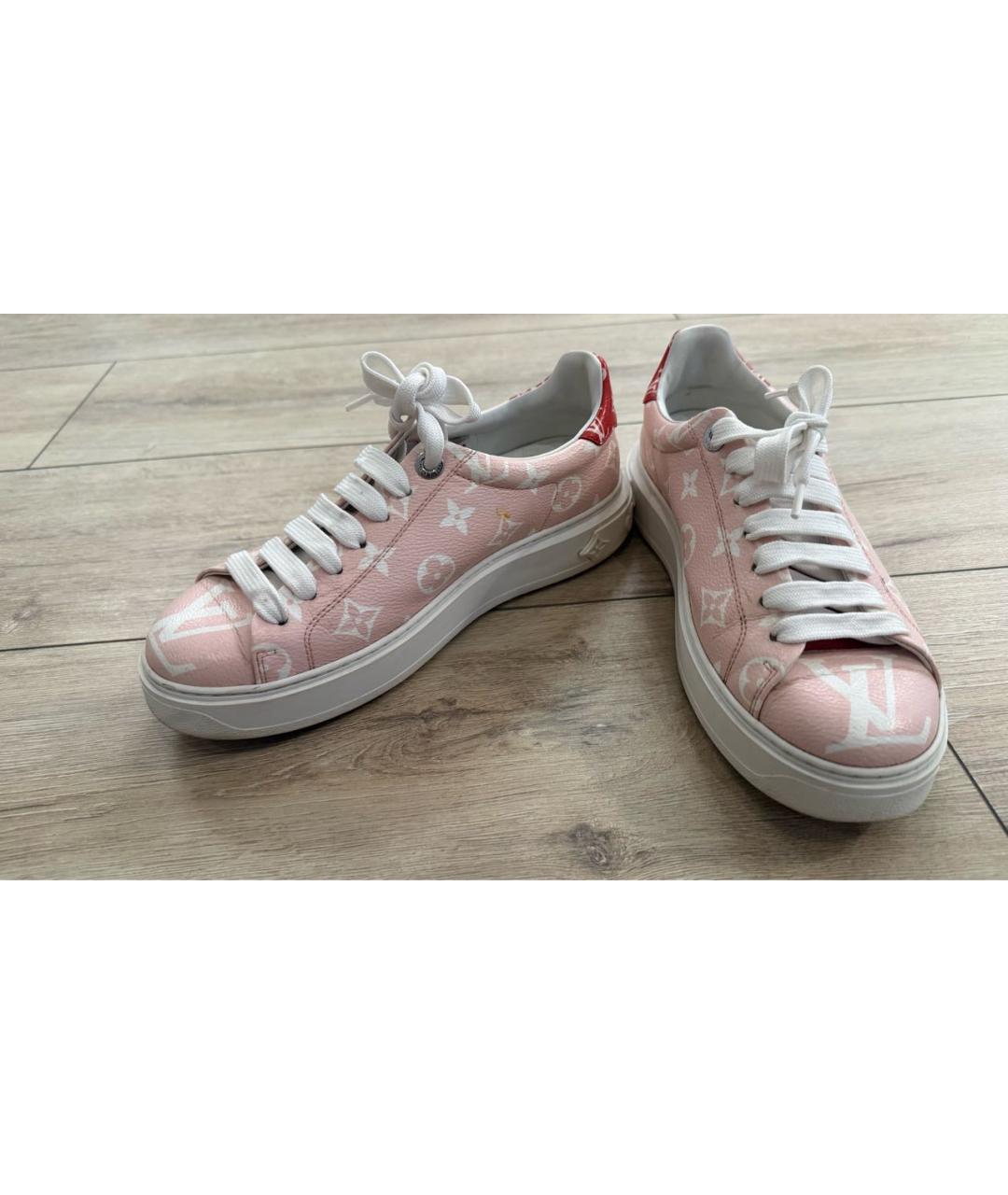 LOUIS VUITTON Розовые кожаные кеды, фото 5