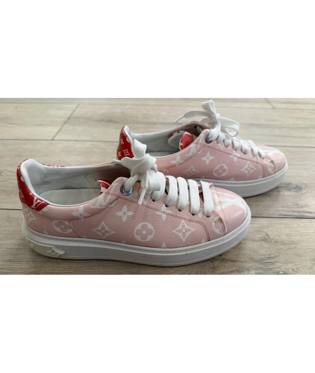 LOUIS VUITTON Розовые кожаные кеды, фото 9