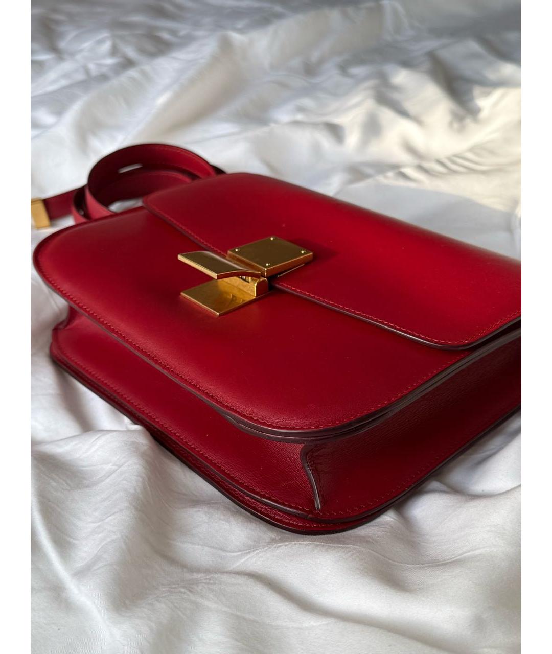 CELINE Бордовая кожаная сумка через плечо, фото 2