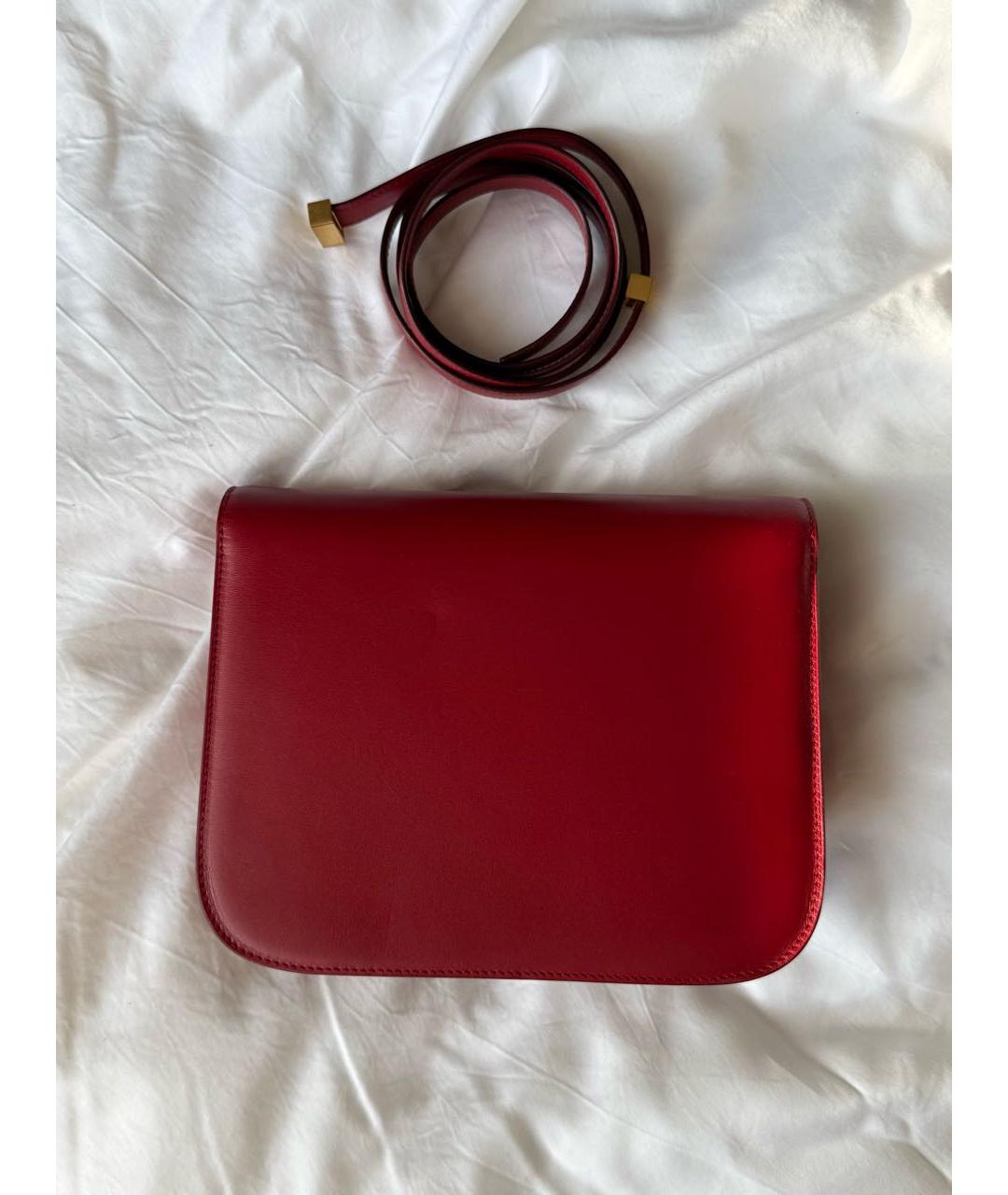 CELINE Бордовая кожаная сумка через плечо, фото 3