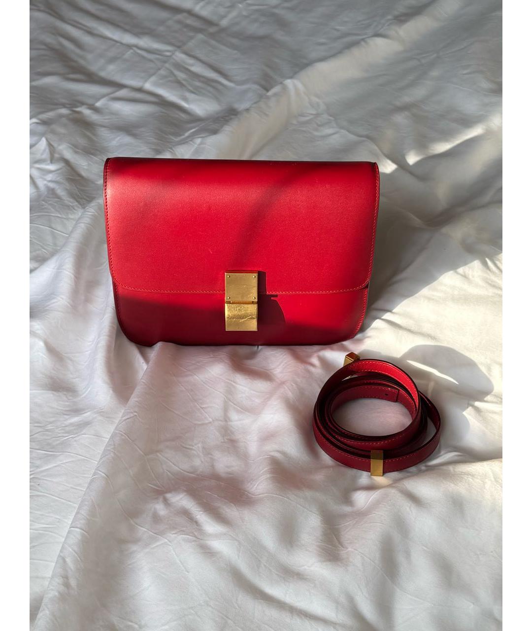 CELINE Бордовая кожаная сумка через плечо, фото 6