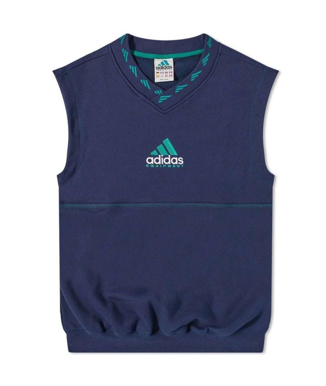 ADIDAS Темно-синяя хлопковая жилетка, фото 1