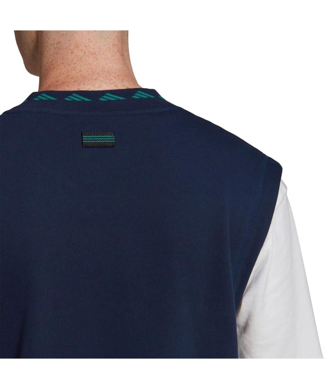 ADIDAS Темно-синяя хлопковая жилетка, фото 6