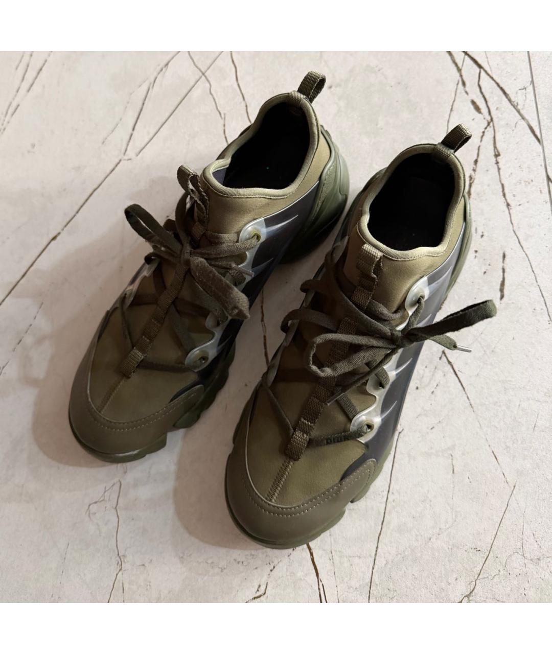 CHRISTIAN DIOR Хаки неопреновые кроссовки, фото 2