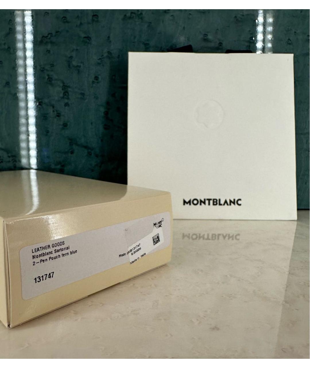 MONTBLANC Бирюзовая кожаная перьевая ручка, фото 8