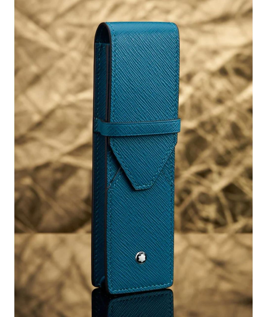 MONTBLANC Бирюзовая кожаная перьевая ручка, фото 9