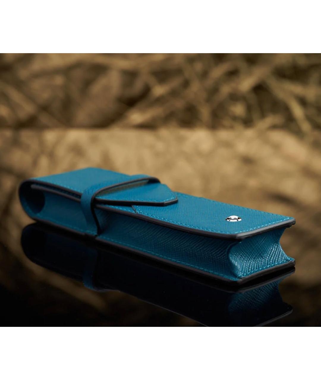 MONTBLANC Бирюзовая кожаная перьевая ручка, фото 2