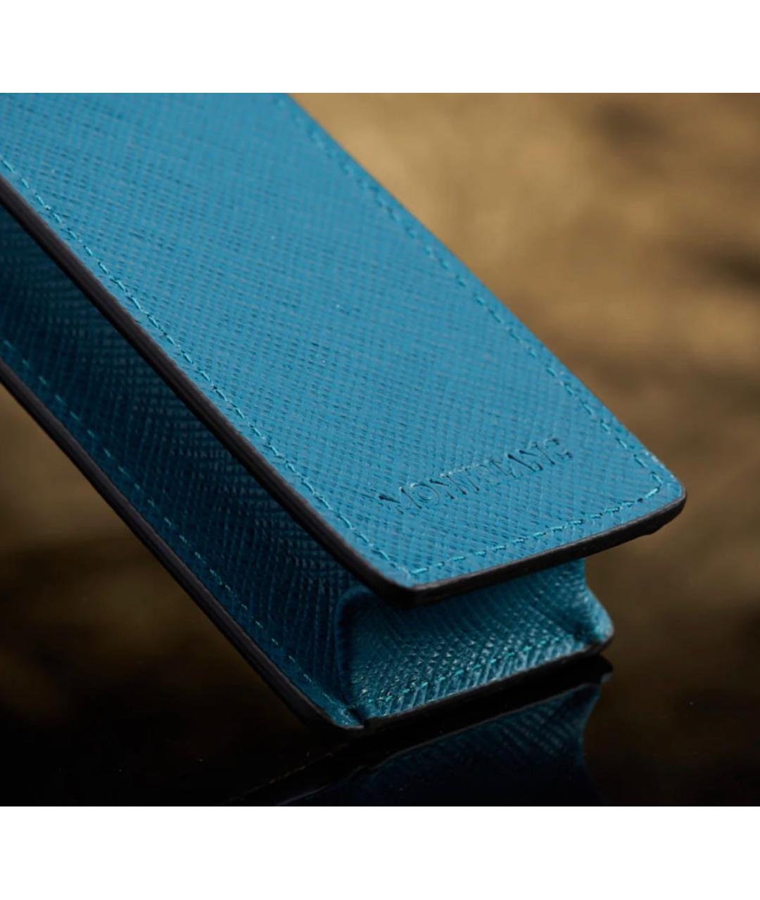 MONTBLANC Бирюзовая кожаная перьевая ручка, фото 4