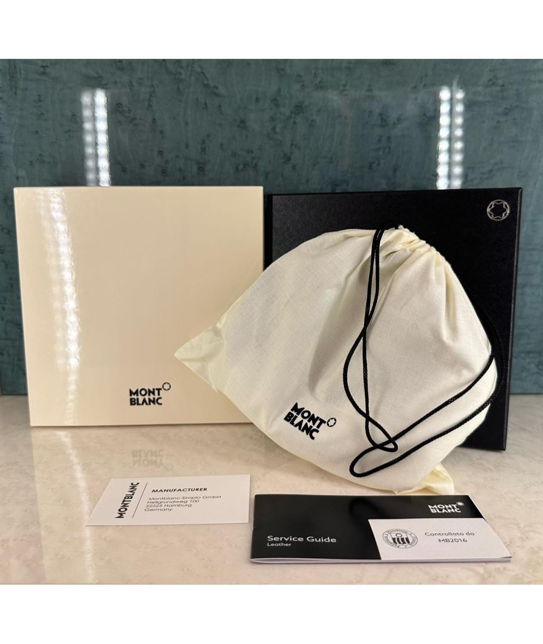 MONTBLANC Темно-синий кожаный ремень, фото 8