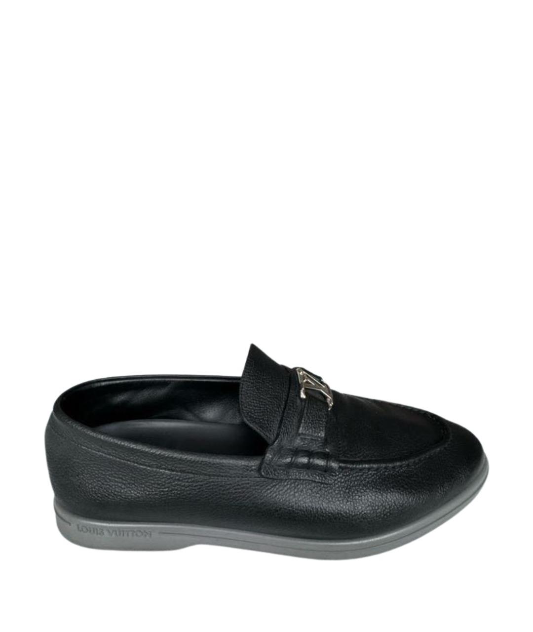 LOUIS VUITTON Черные кожаные лоферы, фото 1