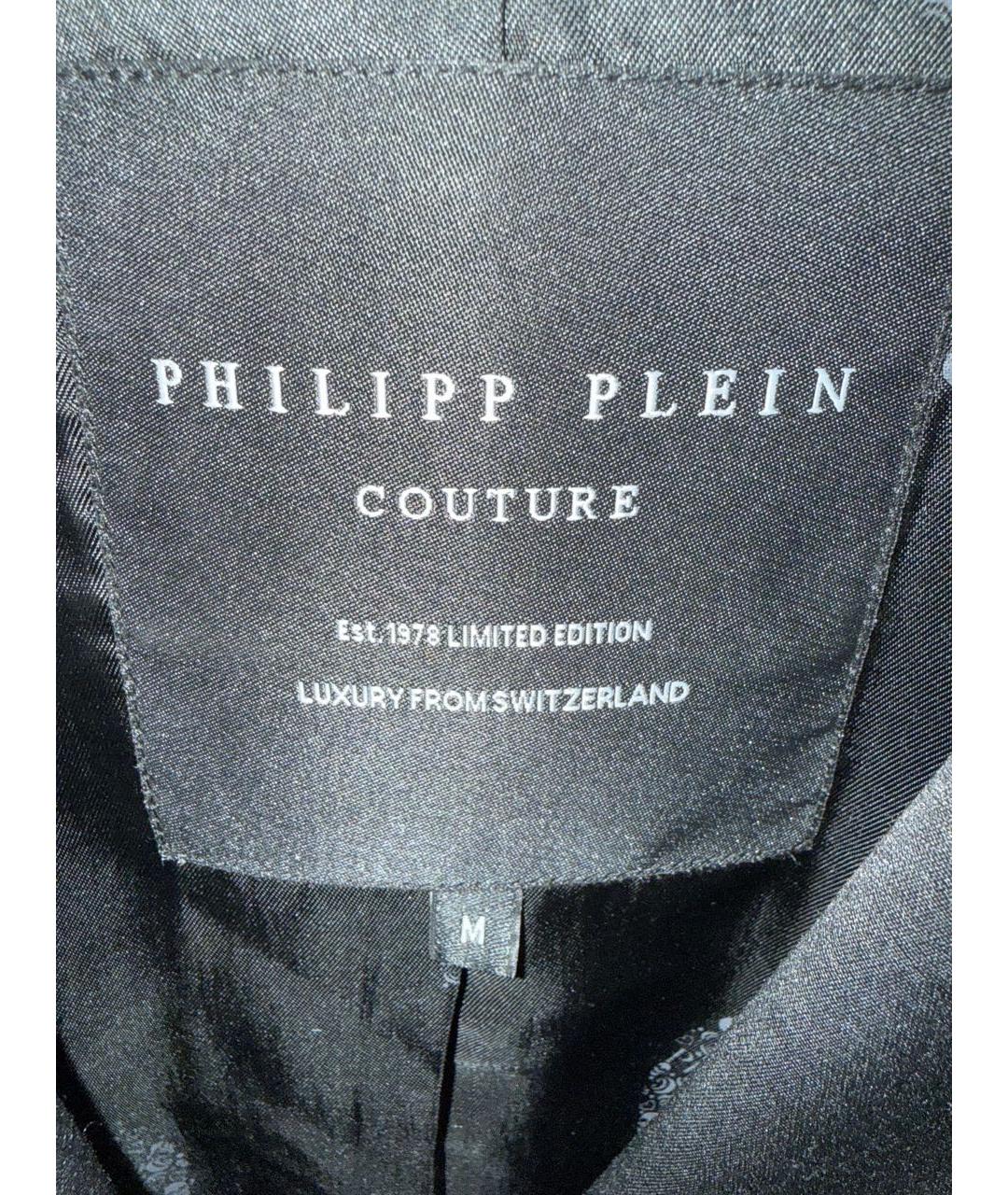 PHILIPP PLEIN Черный шерстяной жакет/пиджак, фото 3