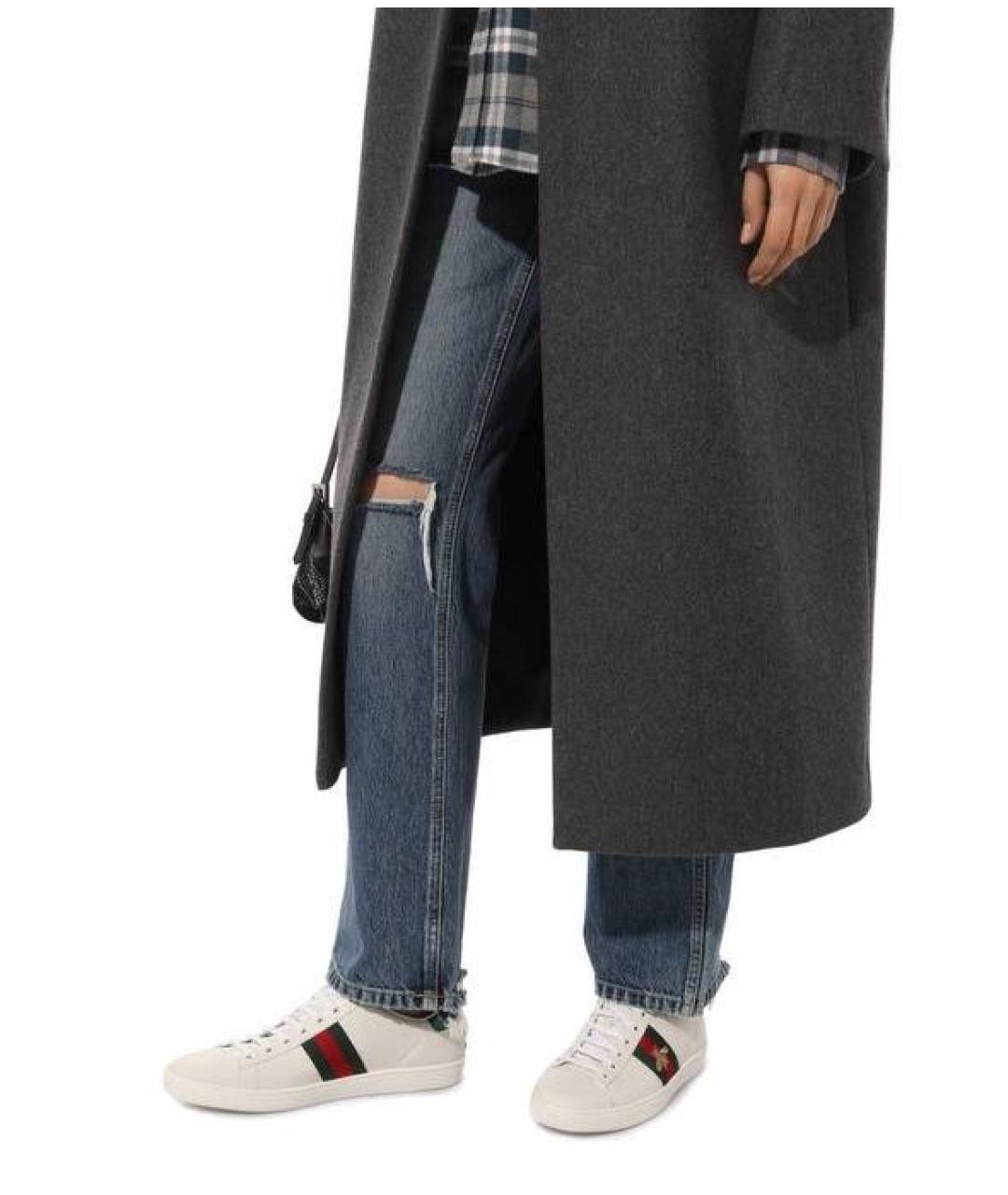 GUCCI Белые кожаные кеды, фото 5