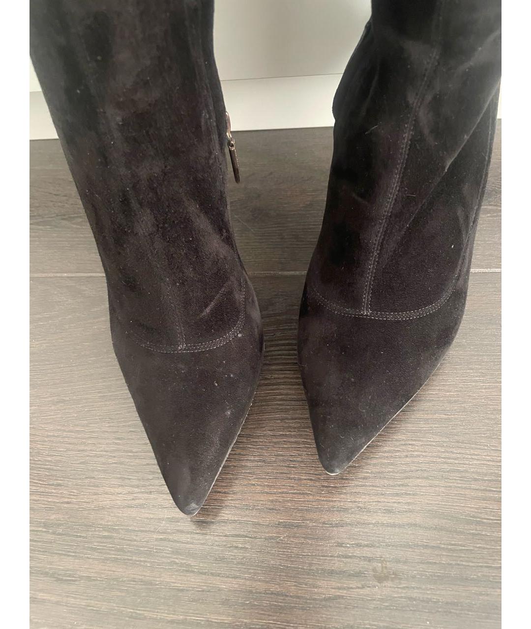 DOLCE&GABBANA Черные замшевые ботфорты, фото 6