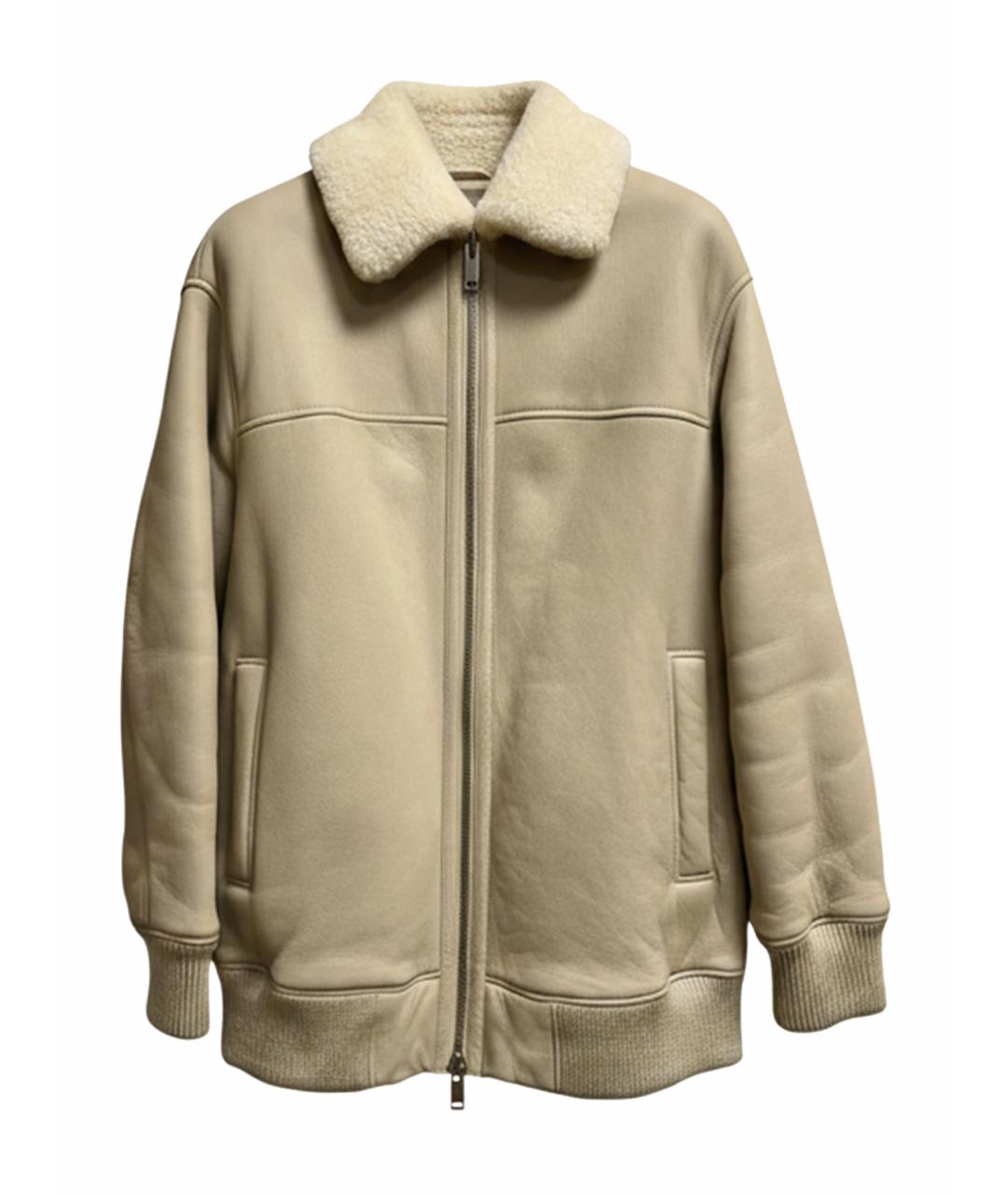 12 STOREEZ Бежевая кожаная дубленка, фото 1