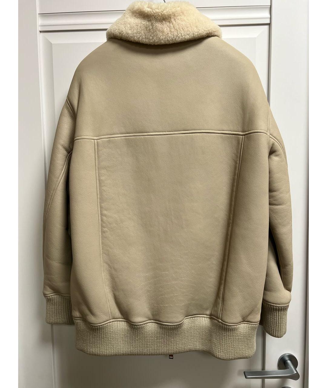 12 STOREEZ Бежевая кожаная дубленка, фото 2