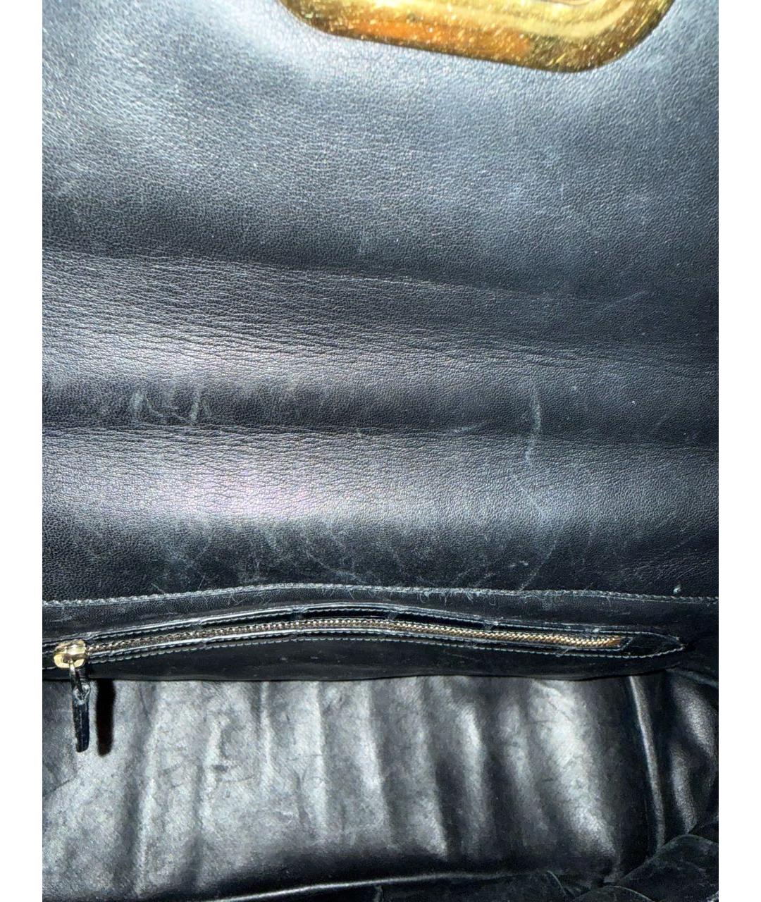 RALPH LAUREN Черная сумка с короткими ручками из экзотической кожи, фото 4