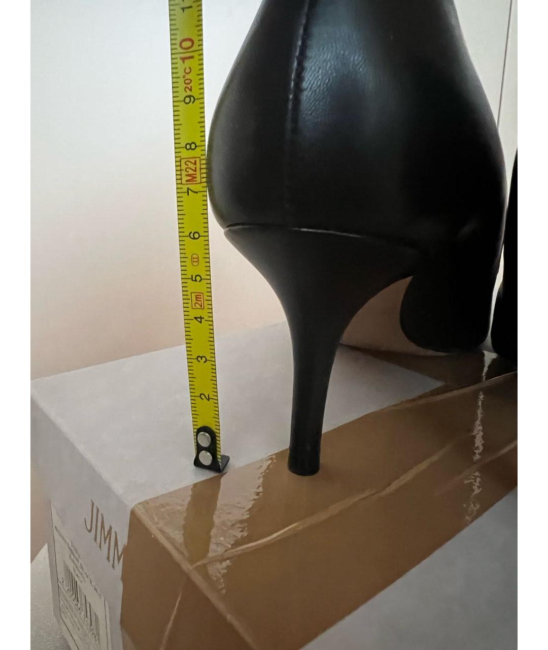 JIMMY CHOO Черные кожаные лодочки на низком каблуке, фото 8