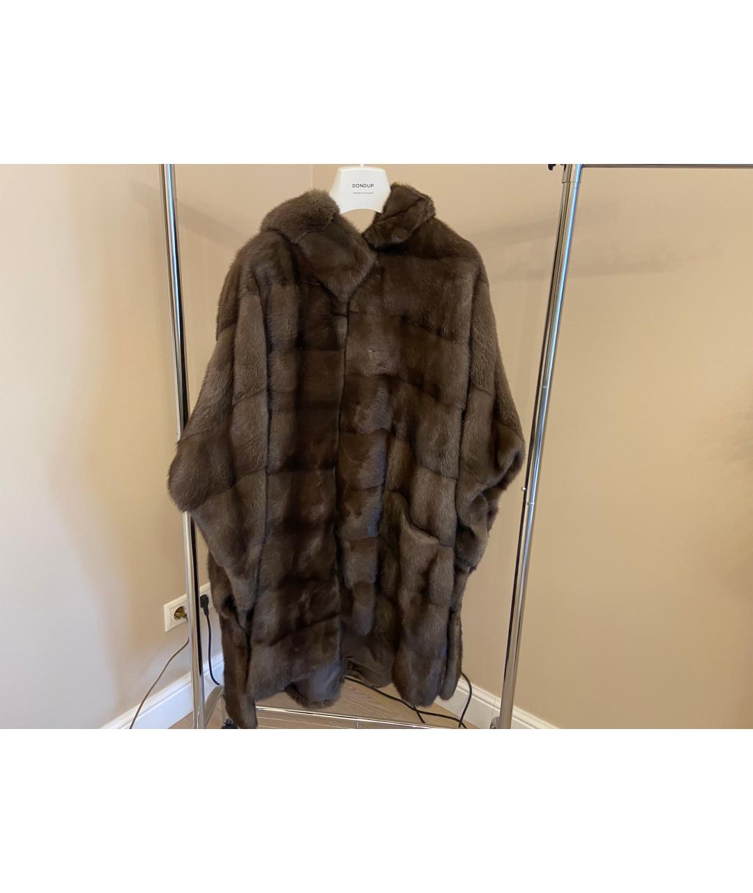 YVES SALOMON Коричневая меховая шуба, фото 9