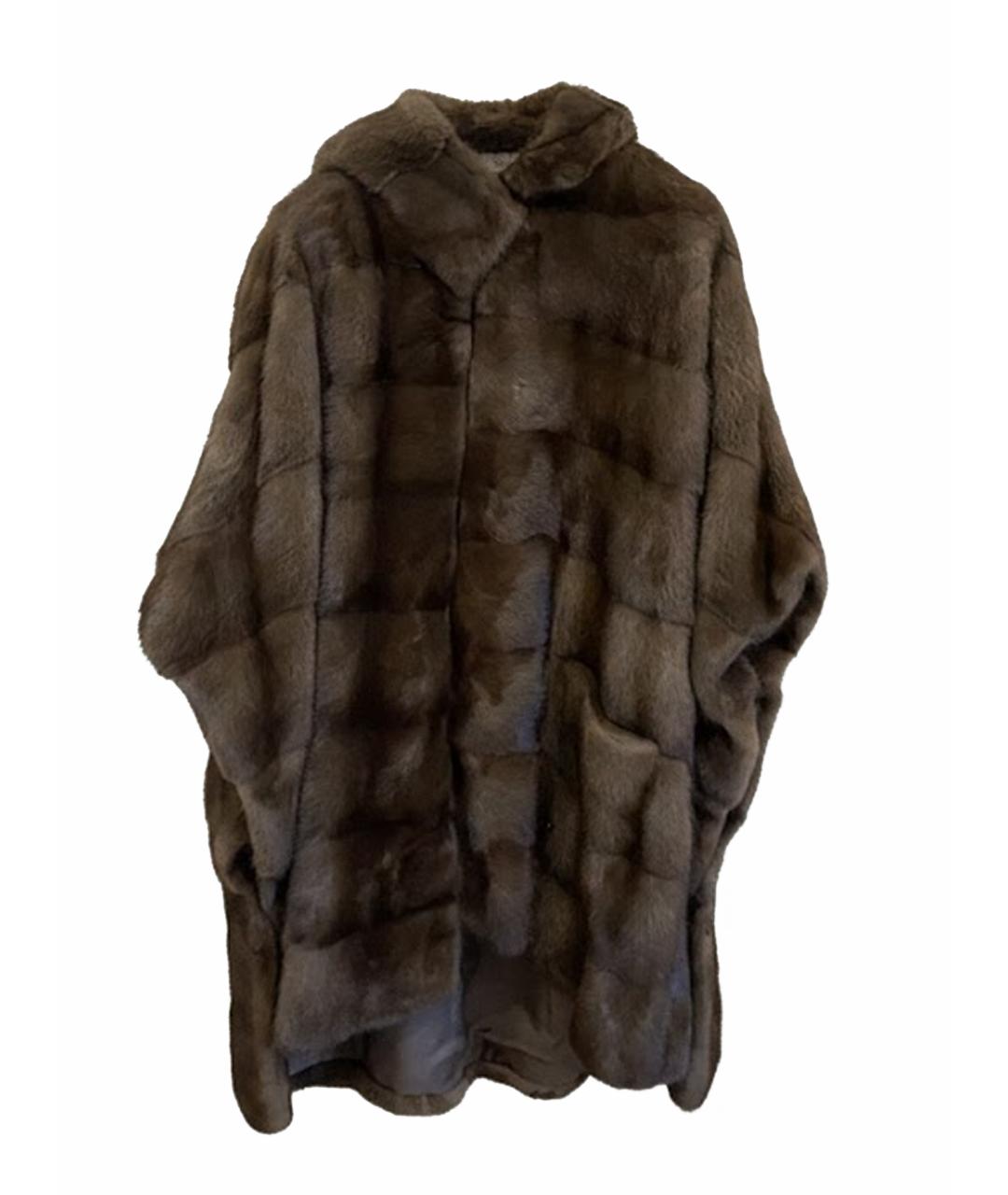 YVES SALOMON Коричневая меховая шуба, фото 1