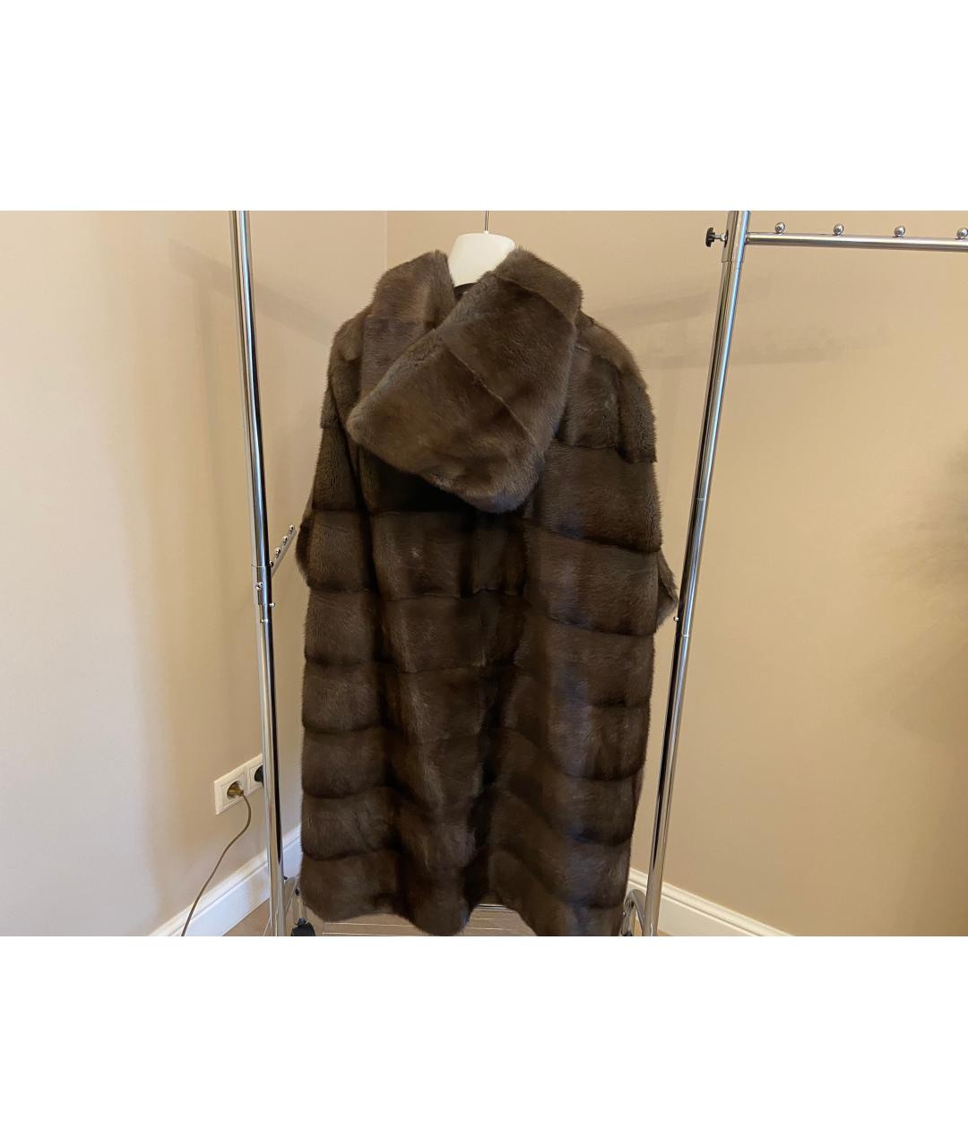 YVES SALOMON Коричневая меховая шуба, фото 3