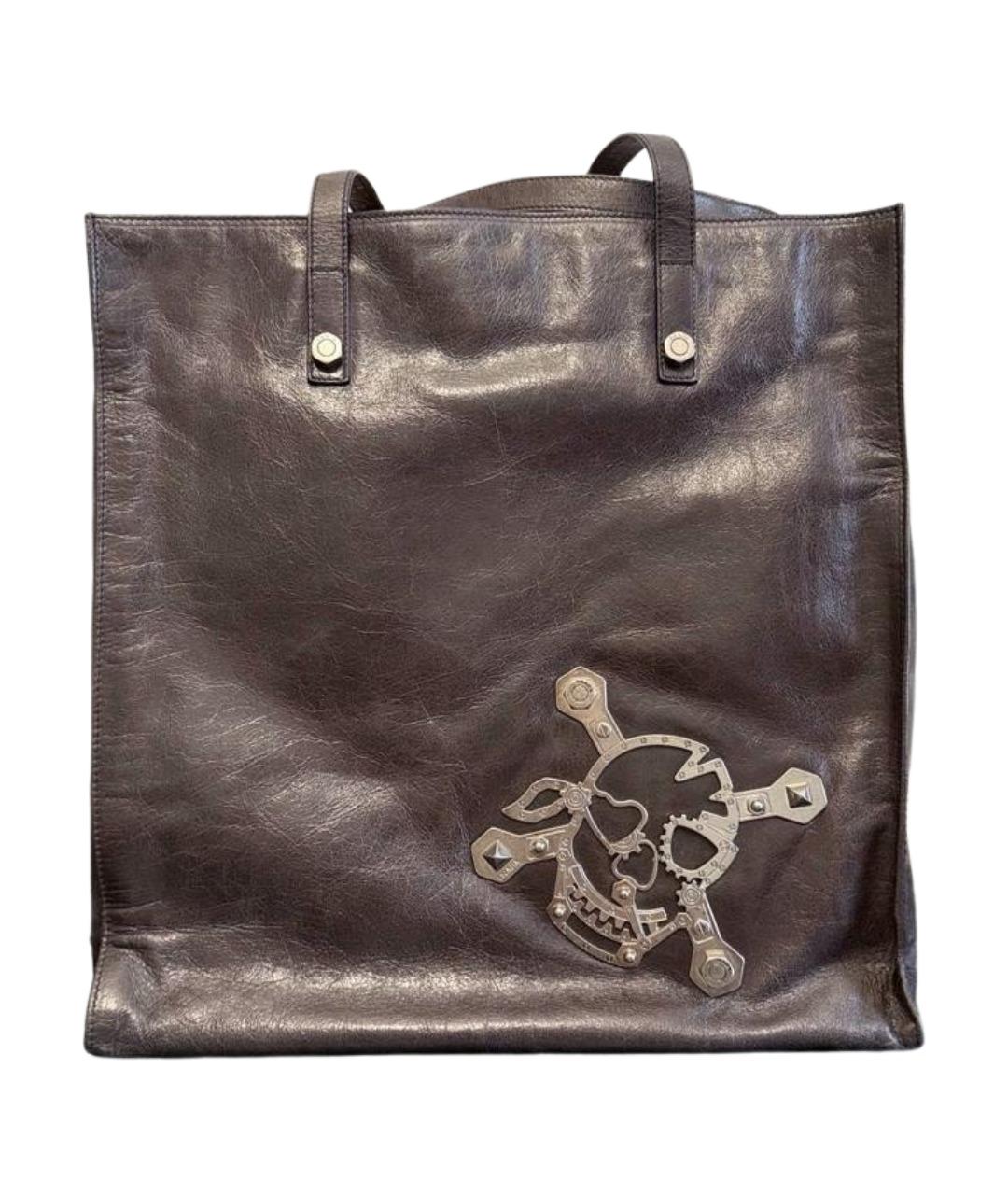 PRADA Коричневая кожаная сумка тоут, фото 1