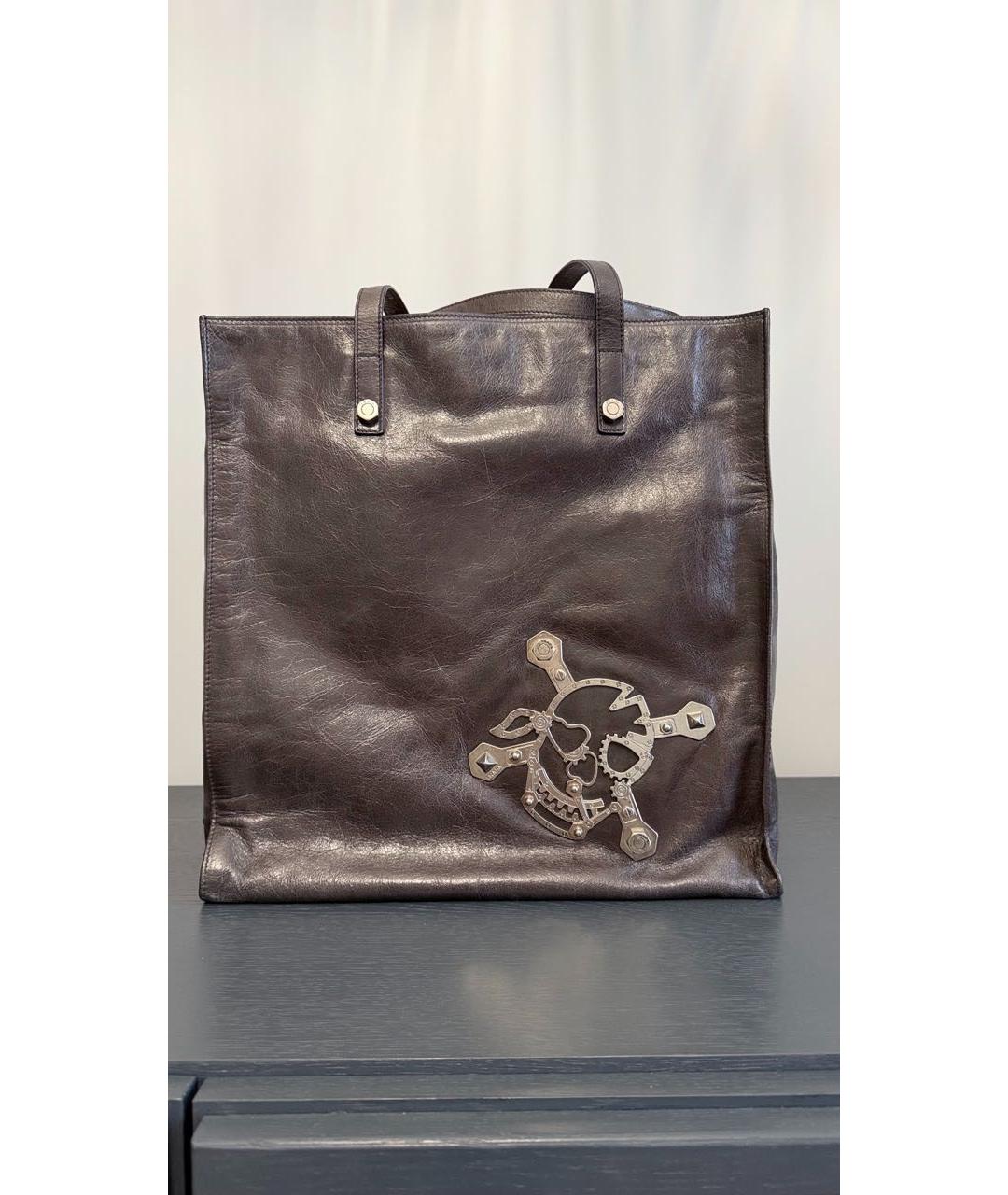PRADA Коричневая кожаная сумка тоут, фото 8