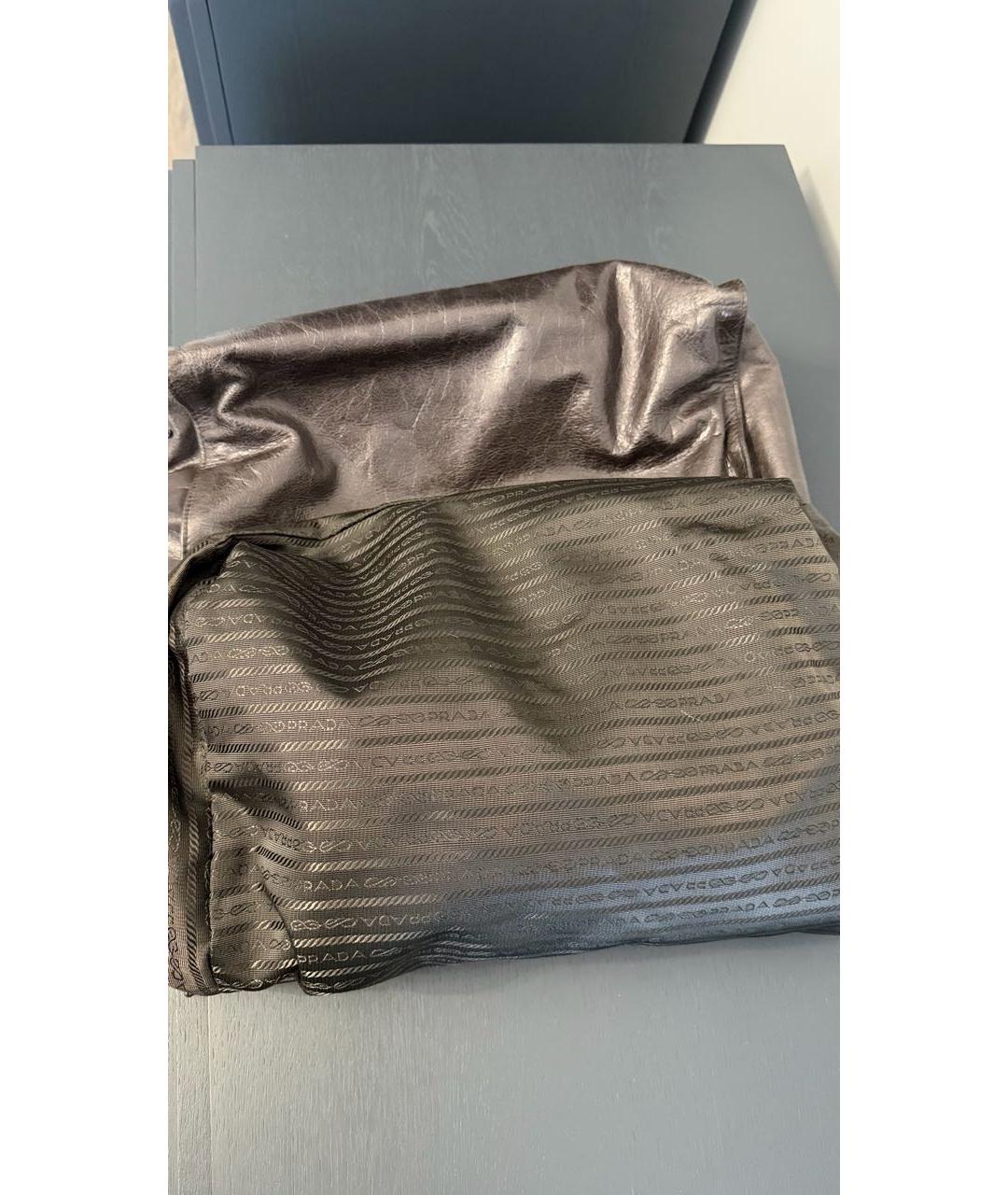 PRADA Коричневая кожаная сумка тоут, фото 6