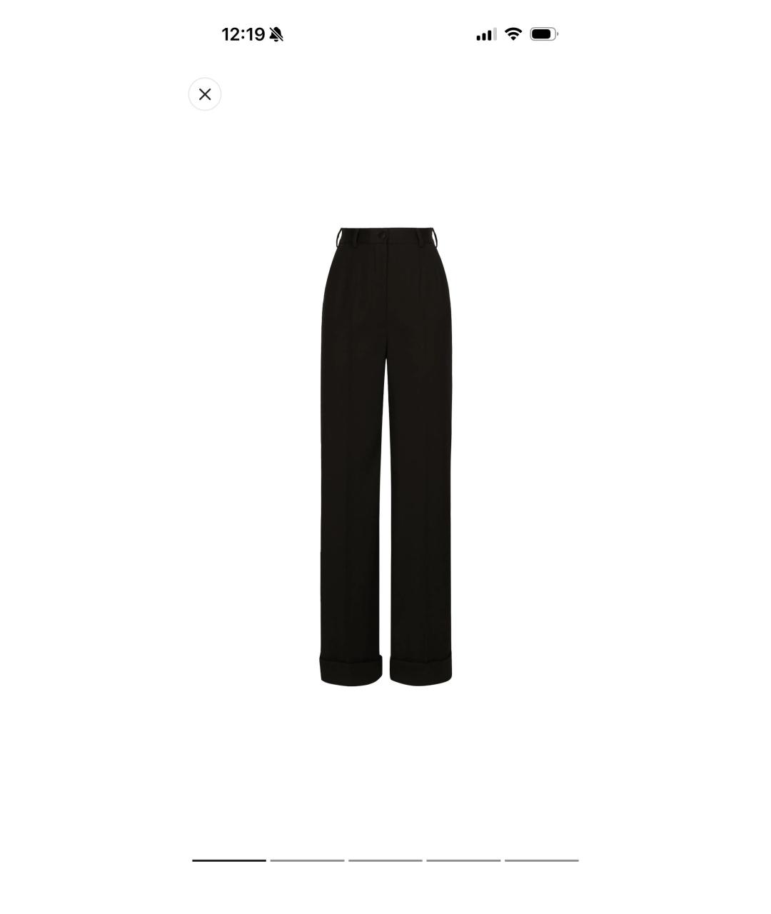 DOLCE&GABBANA Черные шерстяные прямые брюки, фото 2