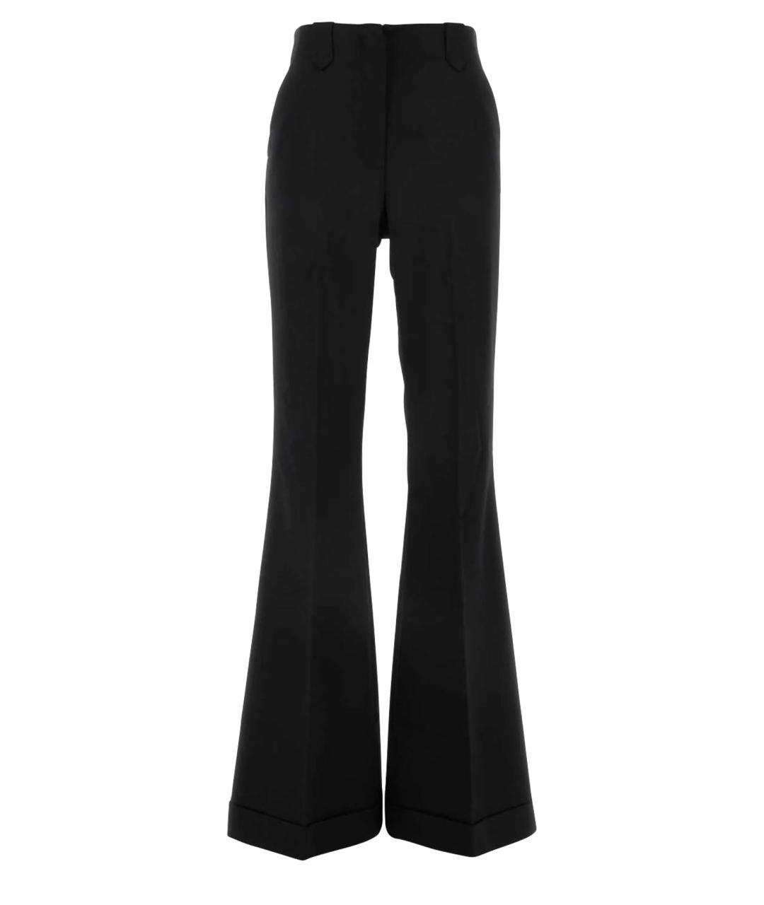 DOLCE&GABBANA Черные шерстяные прямые брюки, фото 1