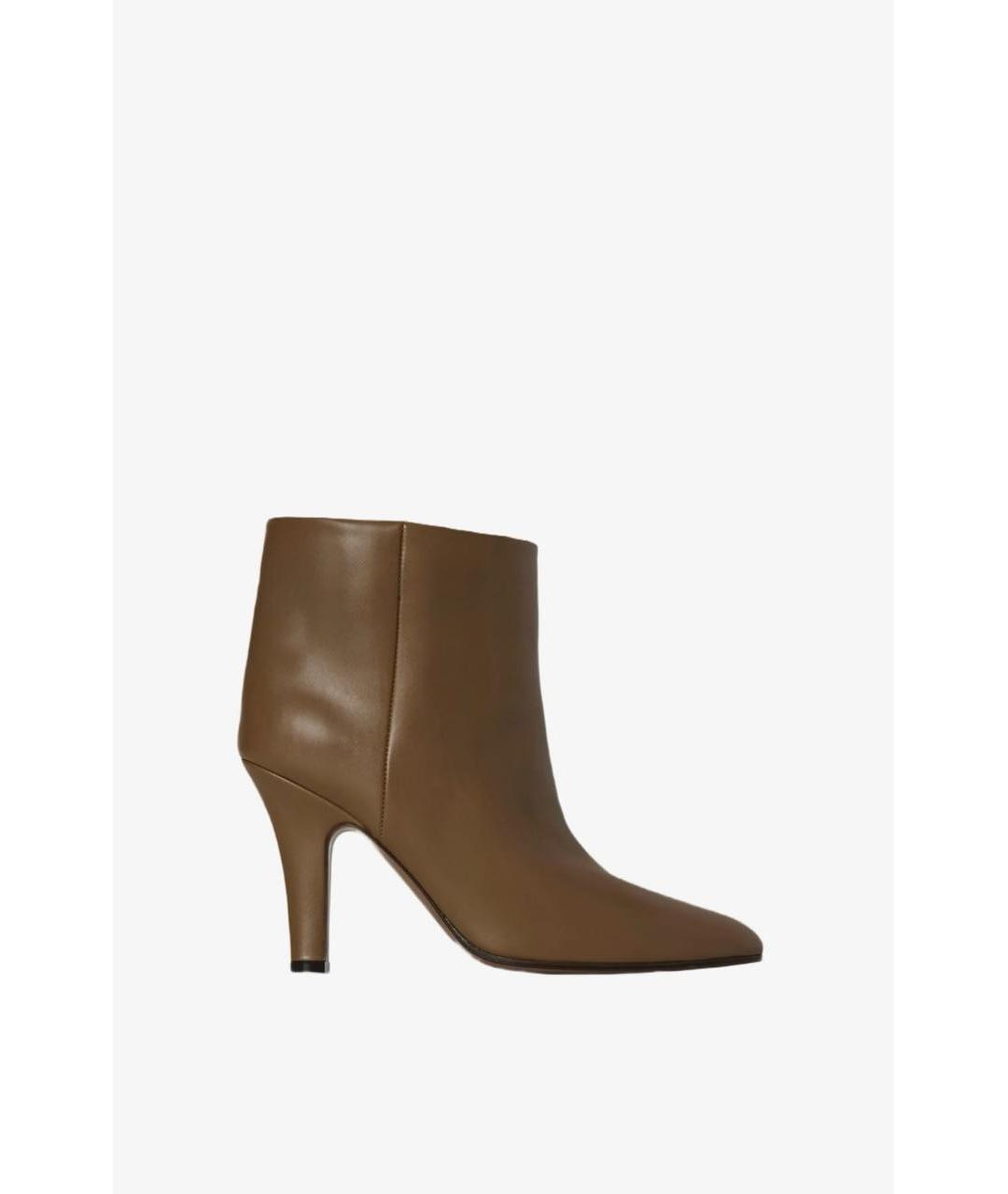THE ROW Коричневые кожаные ботильоны, фото 7