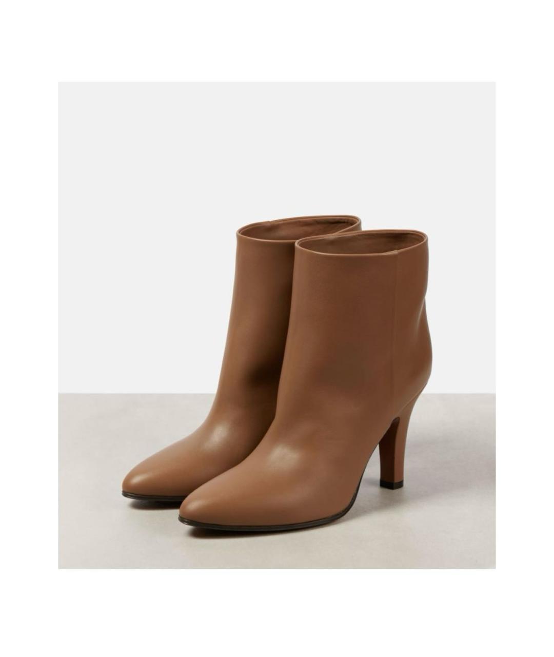THE ROW Коричневые кожаные ботильоны, фото 6