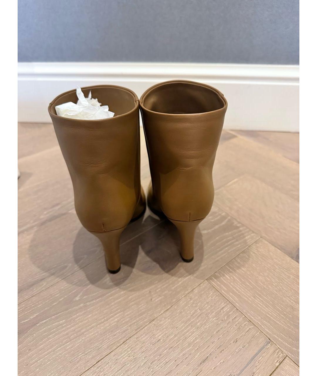 THE ROW Коричневые кожаные ботильоны, фото 4