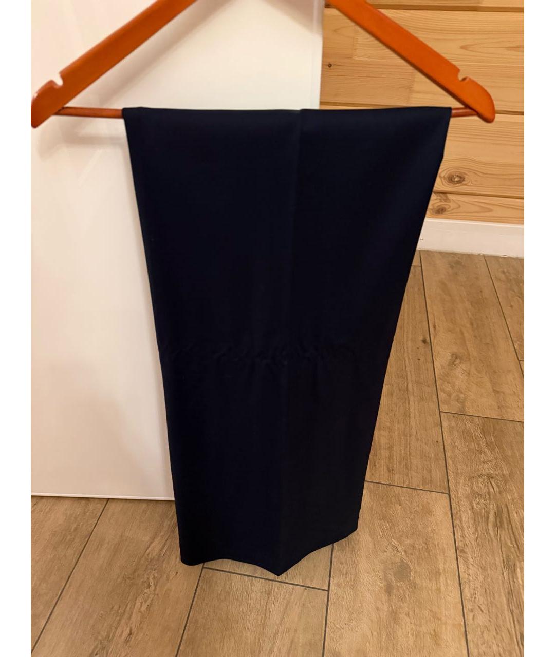 CHLOE Темно-синие шерстяные брюки широкие, фото 4