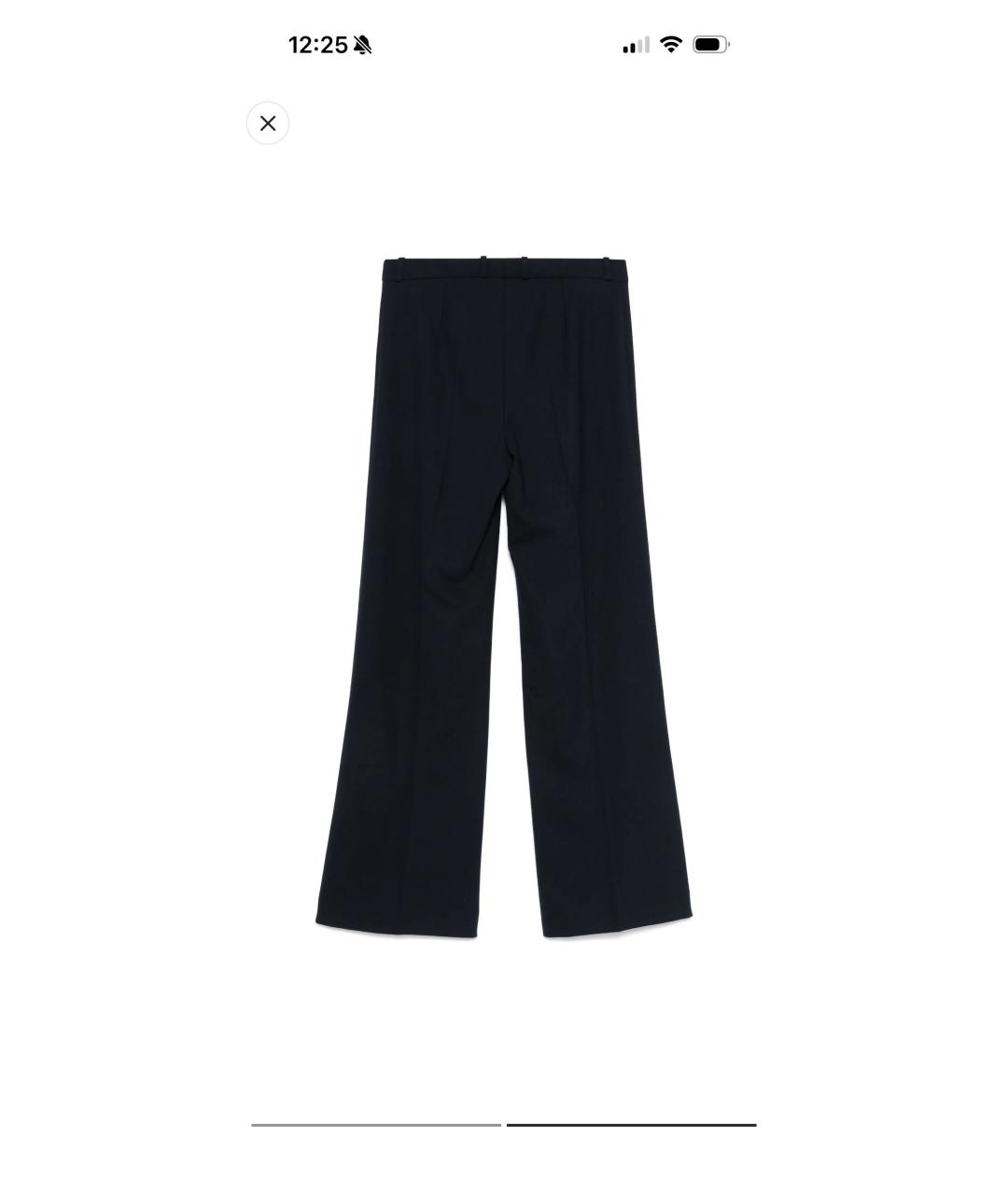 CHLOE Темно-синие шерстяные брюки широкие, фото 2