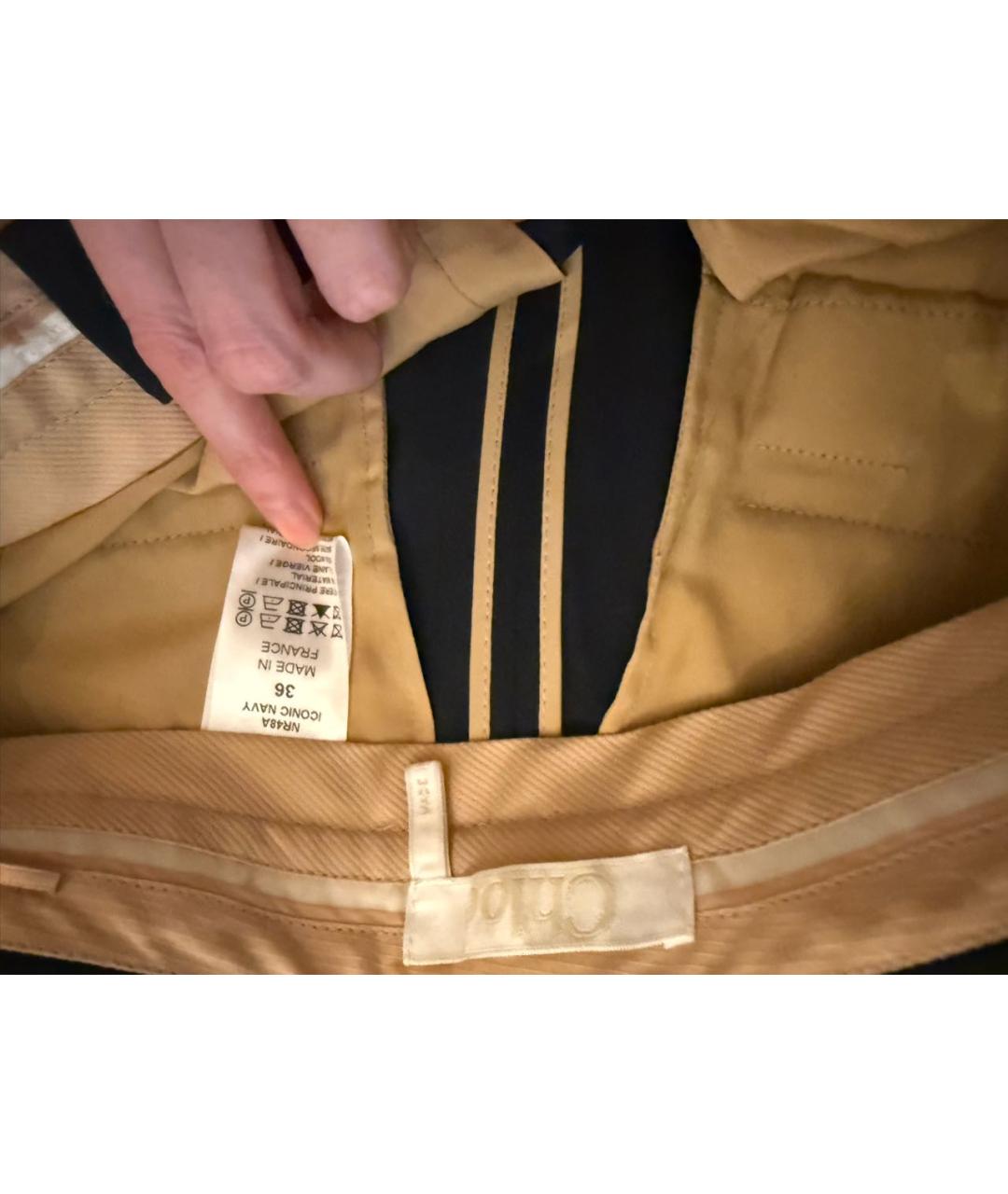 CHLOE Темно-синие шерстяные брюки широкие, фото 3