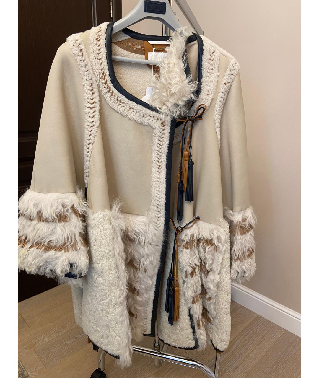 CHLOE Бежевая кожаная дубленка, фото 10