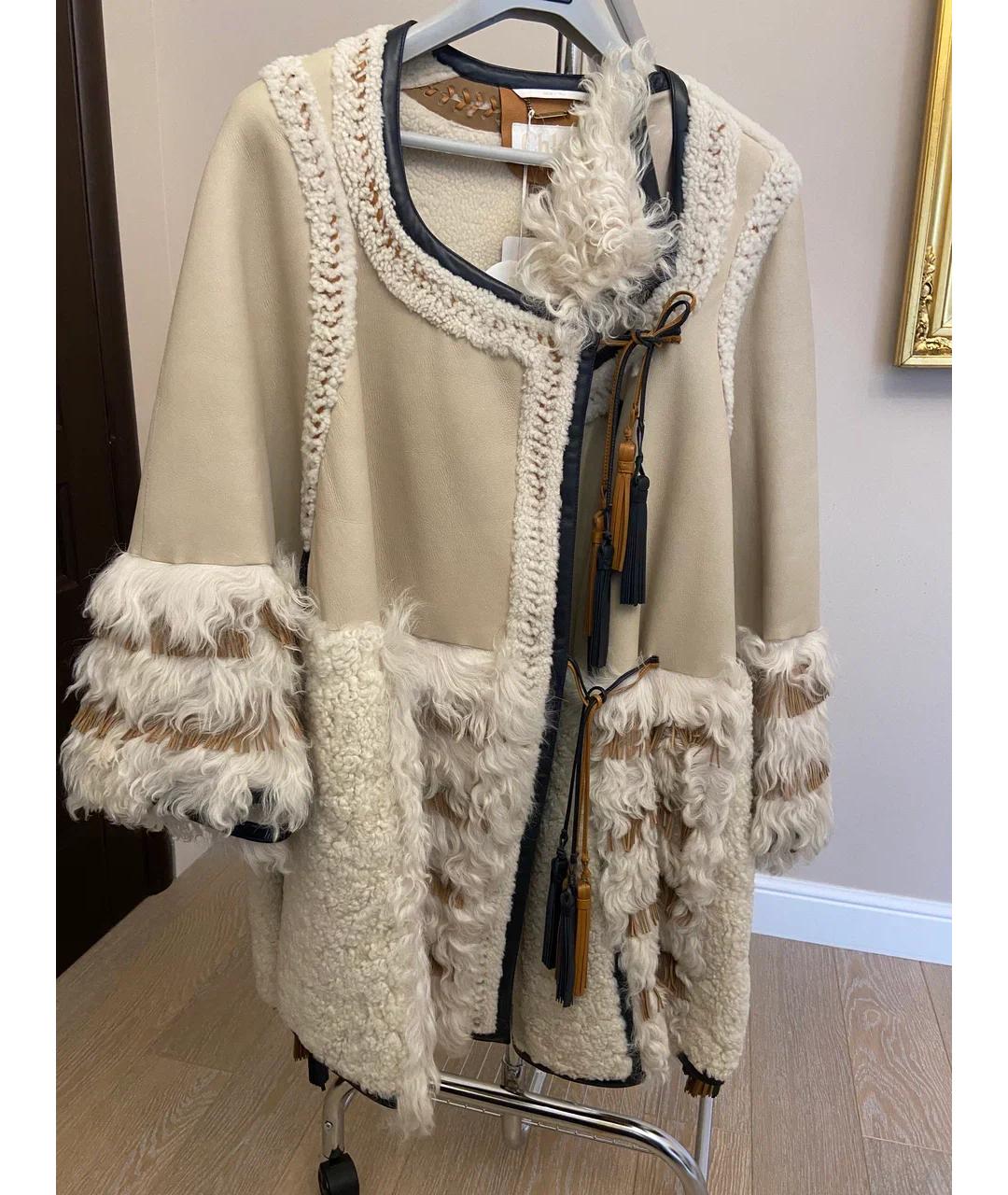 CHLOE Бежевая кожаная дубленка, фото 5