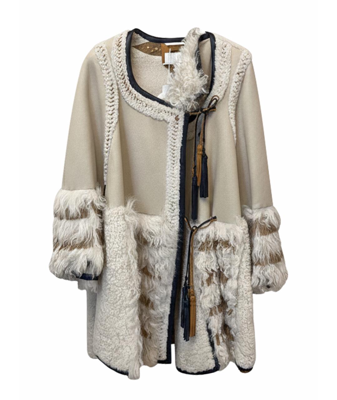 CHLOE Бежевая кожаная дубленка, фото 1